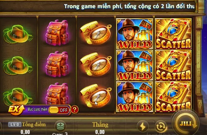 Hình ảnh game video slot hiện đại với đồ họa 3D và chủ đề phiêu lưu